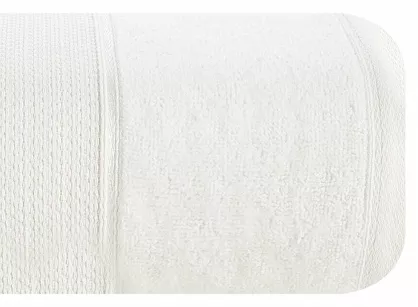 Ręcznik bawełniany 30x50 JESSI kremowy z fakturą krateczki i gładką welurową bordiurą