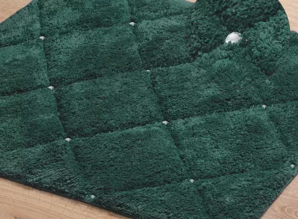 Dywanik bawełniany 50x70 CHIC 2 ciemna zieleń zdobiony kryształkami