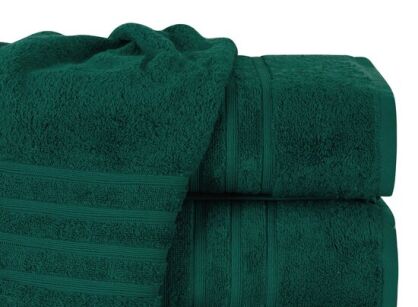 Ręcznik z bawełny egipskiej 50x90 LAVIN turkusowy z delikatną bordiurą w paski z kolekcji Premium