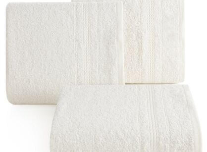 Ręcznik 30x50 ELMA kremowy z delikatną żakardową bordiurą w tonacji ręcznika