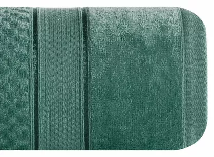 Ręcznik bawełniany 30x50 JESSI ciemna zieleń z fakturą krateczki i gładką welurową bordiurą