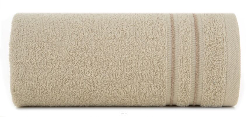 Ręcznik bawełniany 50x90 EMINA beżowy ze stebnowaną bordiurą