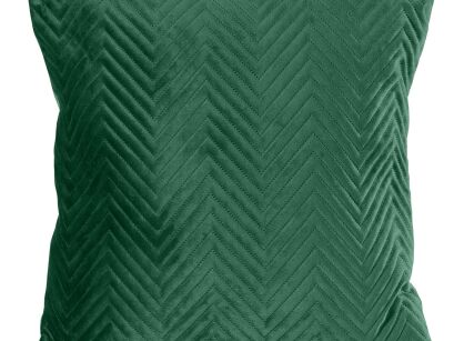 Poszewka welwetowa 45x45 Sofia ciemna zieleń pikowana w gęstą jodełkę