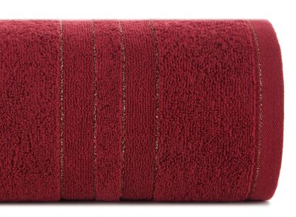 Ręcznik bawełniany 50x90 GALA bordowy zdobiony bordiurą z błyszczącą nicią