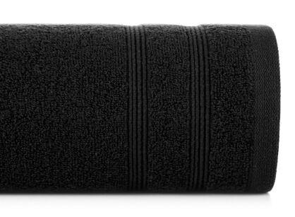 Ręcznik bawełniany 30x50 ALINE czarny z wypukłą tkaną bordiurą
