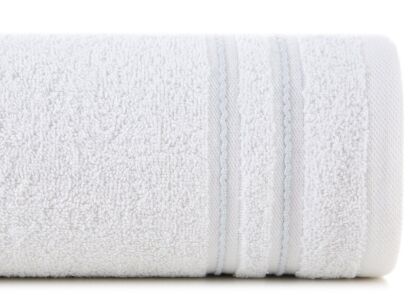 Ręcznik bawełniany 50x90 EMINA biały ze stebnowaną bordiurą