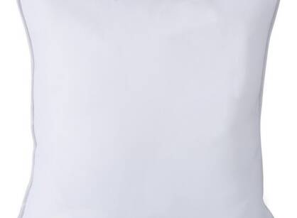 Poszewka jednokolorowa ANTYD biała zdobiona lamówką 50x50