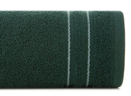 Ręcznik bawełniany 70x140 EMINA ciemna zieleń ze stebnowaną bordiurą