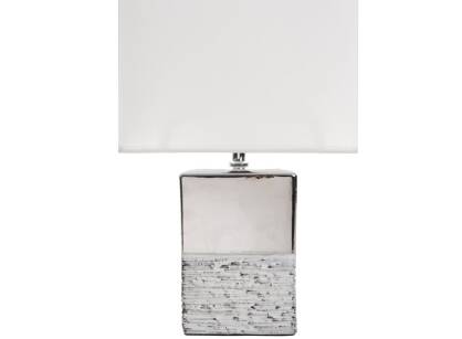 Lampa stołowa BRENDA 2B biała srebrna 15x15x31