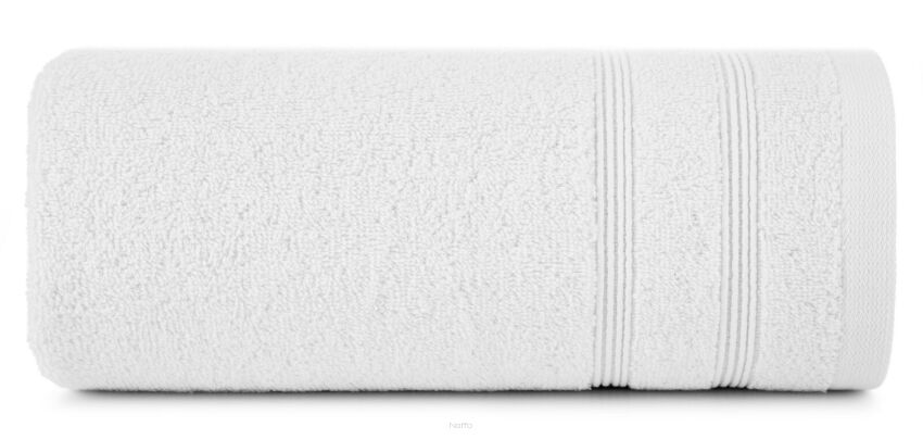Ręcznik bawełniany 50x90 ALINE biały z wypukłą tkaną bordiurą