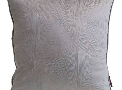 Poszewka welwetowa 40x40 GOJA Pierre Cardin srebrna z modnym motywem złotych liści miłorzębu