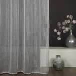 Firana gotowa na przelotkach 140x250 TAMARA srebrna o strukturze drobnej siateczki - 6