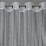 Firana gotowa na przelotkach 140x250 TAMARA srebrna o strukturze drobnej siateczki - 5