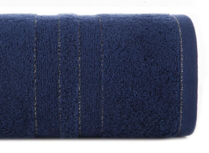 Ręcznik bawełniany 30x50 GALA granatowy zdobiony bordiurą z błyszczącą nicią