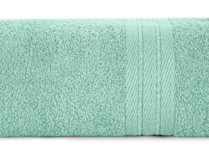 Ręcznik bawełniany 50x90 KAYA miętowy zdobiony bordiurą w pasy