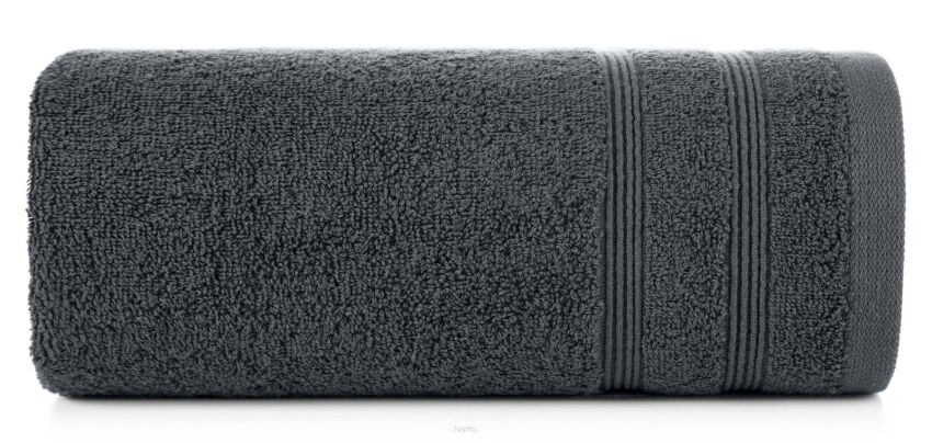 Ręcznik bawełniany 30x50 ALINE grafitowy z wypukłą tkaną bordiurą