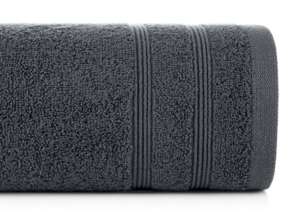 Ręcznik bawełniany 50x90 ALINE grafitowy z wypukłą tkaną bordiurą