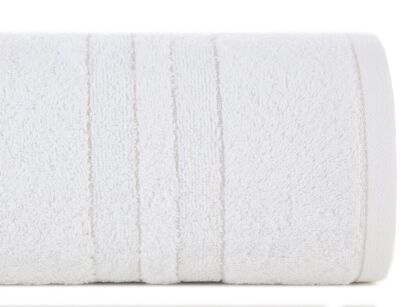 Ręcznik bawełniany 50x90 GALA biały zdobiony bordiurą z błyszczącą nicią