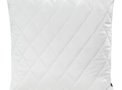 Poszewka welwetowa z wypełnieniem VELVET 28B biała pikowana w romby z ozdobną wypustką na brzegach 50x50