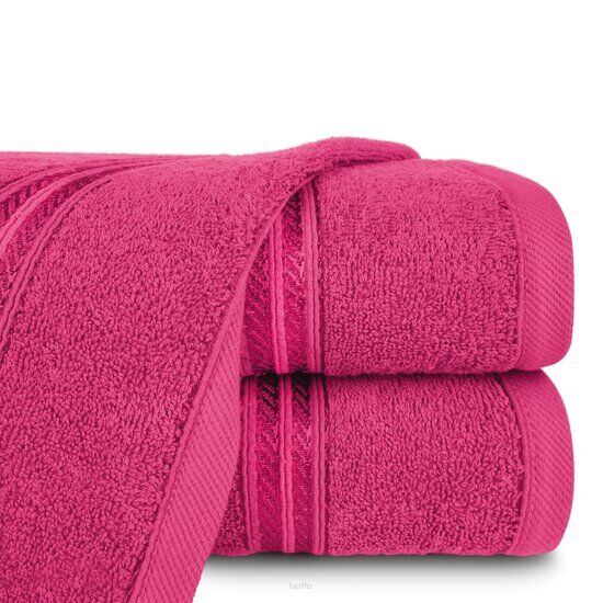 Ręcznik bawełniany 70x140 LORI różowy z delikatną bordiurą z błyszczącą nicią