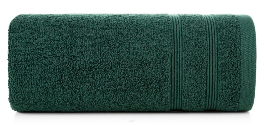 Ręcznik bawełniany 50x90 ALINE zielony z wypukłą tkaną bordiurą