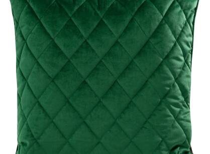 Poszewka welwetowa z wypełnieniem VELVET 28G ciemna zieleń pikowana w romby z ozdobną wypustką na brzegach 50x50
