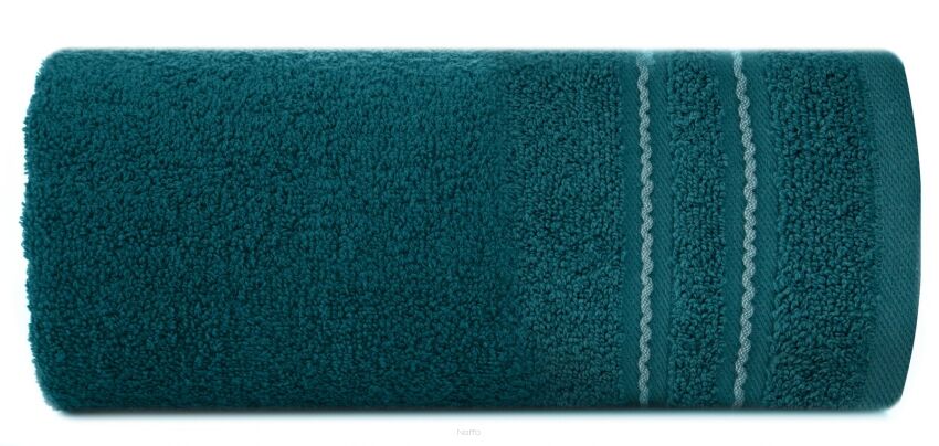 Ręcznik bawełniany 50x90 EMINA turkusowy ze stebnowaną bordiurą