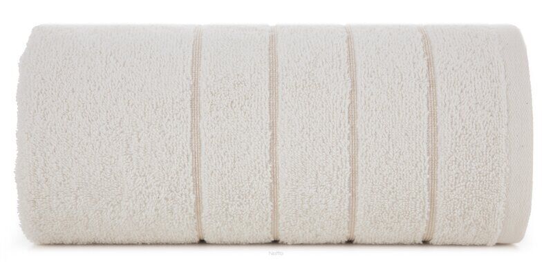 Ręcznik bawełniany 70x140 DALI biały gładki z subtelną bordiurą z błyszczącą nicią