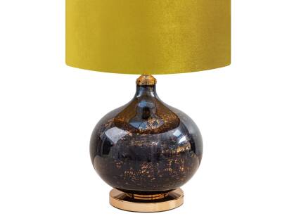 Lampa stołowa KATIE 3 czarno-złota z welwetowy złotym abażurem 40x62