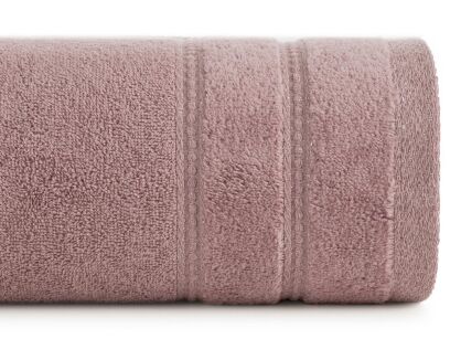 Ręcznik bawełniany 50x90 GLORY 4 liliowy z minimalistyczną bordiurą przeszywaną srebrną nicią