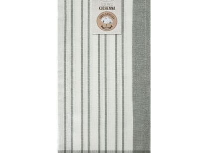 Ścierka kuchenna 50x70 OLIVIA 7 biała w szare pasy z bawełny