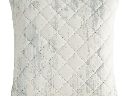 Poszewka welwetowa 45x45 BLINK 43 biała pikowana ze srebrnym przecieranym wzorem