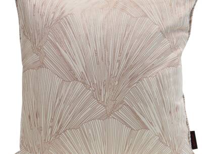Poszewka welwetowa 40x40 GOJA Pierre Cardin kremowa z modnym motywem złotych liści miłorzębu