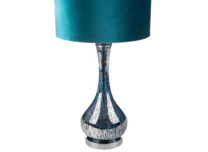 Lampa stołowa ADA 3 turkusowa z welwetowym abażurem 36x69