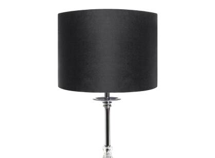 Lampa stołowa MONIK 3 srebrna z czarnym abażurem welwetowym 30x30x53